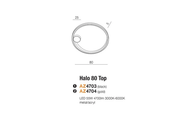 Azzardo HALO 80 TOP BK 4703