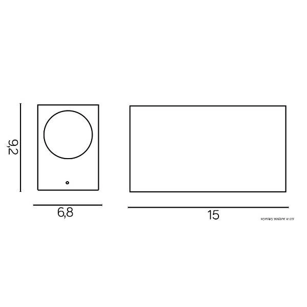 Kinkiet elewacyjny MINI II 15cm kostka 2xGU10 antracyt