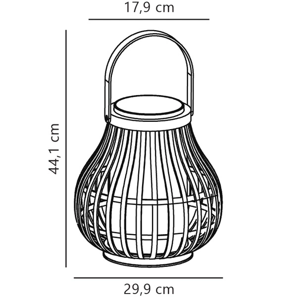 Lampa z przenośna na akumulator LEO Solar LED 2700K Biała ciepła Bambus | Naturalny