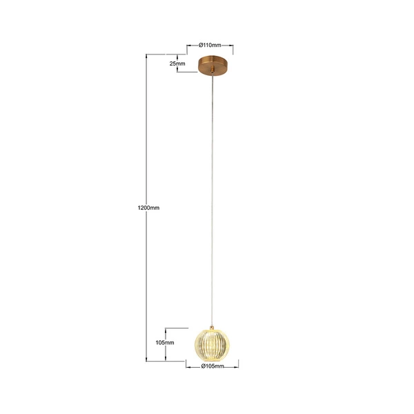 Lampa wisząca Brillant 1 złota LED CCT