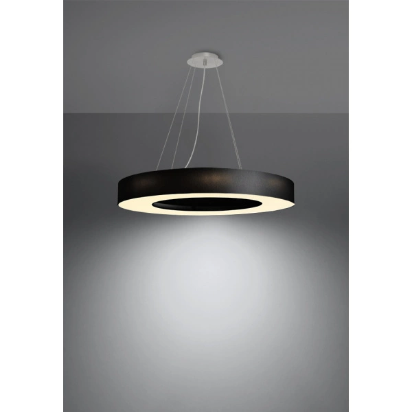 Nowoczesna lampa wisząca SATURNO SLIM SL.0754 70 cm czarna 6xE27
