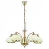 Lampa sufitowa żyrandol klasyczny AMELIA 5 punktów E27 szer. 64cm | ecru złoty