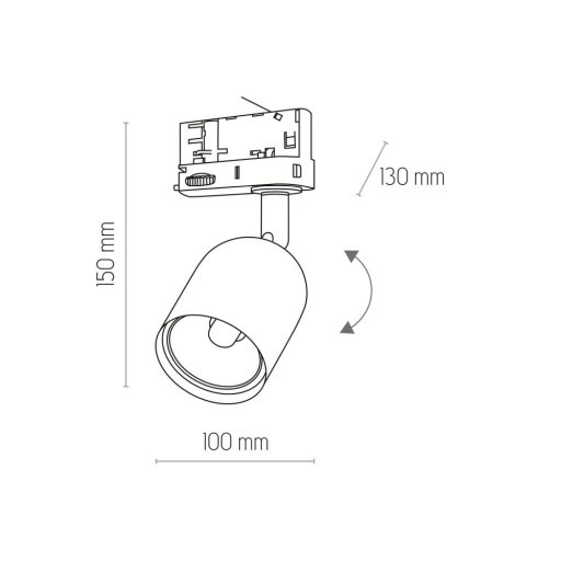 Reflektor do szyny 3 fazowej TRACER 6059 | czarny
