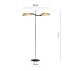 Lampa podłogowa Emibig LOTUS LP2 Czarny/RATTAN 1108/LP2