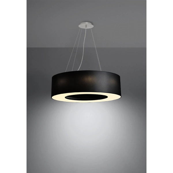 Nowoczesna lampa wisząca SATURNO SL.0752 70 cm czarna 6xE27