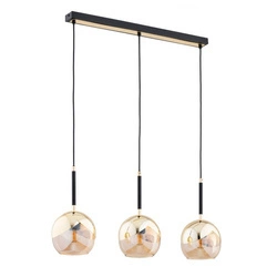 Lampa wisząca ALFA PRADA ZŁOTA & CZARNA 3xE27 70cm | 62404