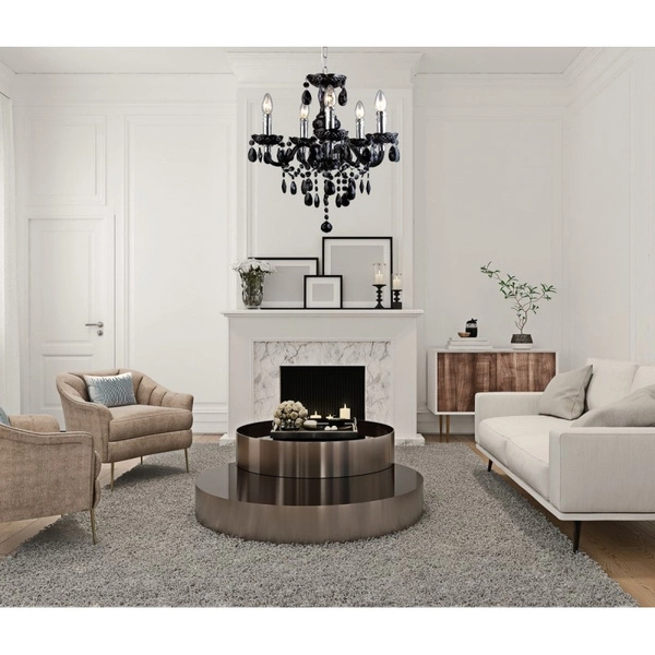 Lampa wisząca żyrandol Whiz śr. 48cm 5xE14 | czarny/chrom