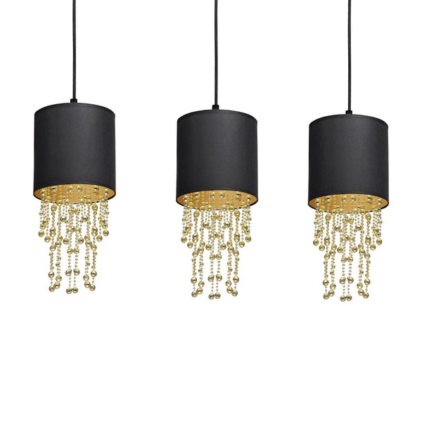 Nowoczesna lampa wisząca listwa ALMERIA BLACK/GOLD 3xE27 MLP64400