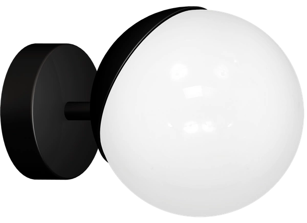 Kinkiet nowoczesny szklana kula SFERA czarny/biały