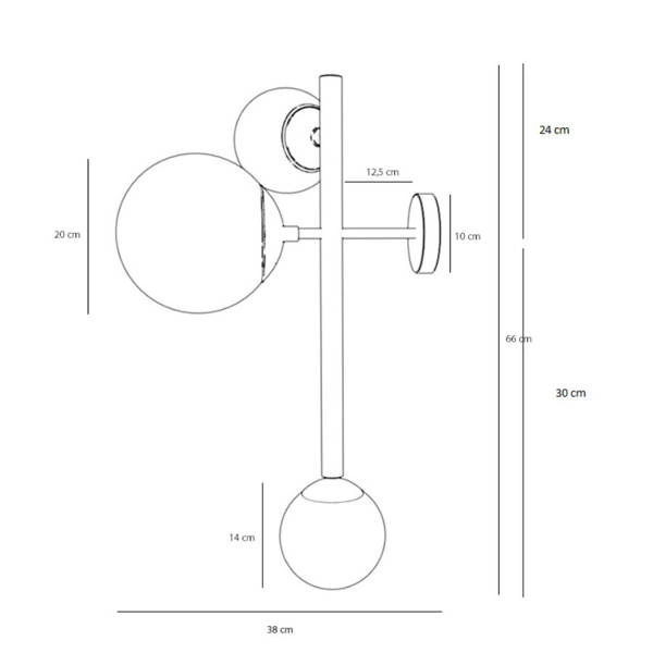 Aldex Nowoczesny Kinkiet DIONE WALL 3 BLACK E14 | czarny
