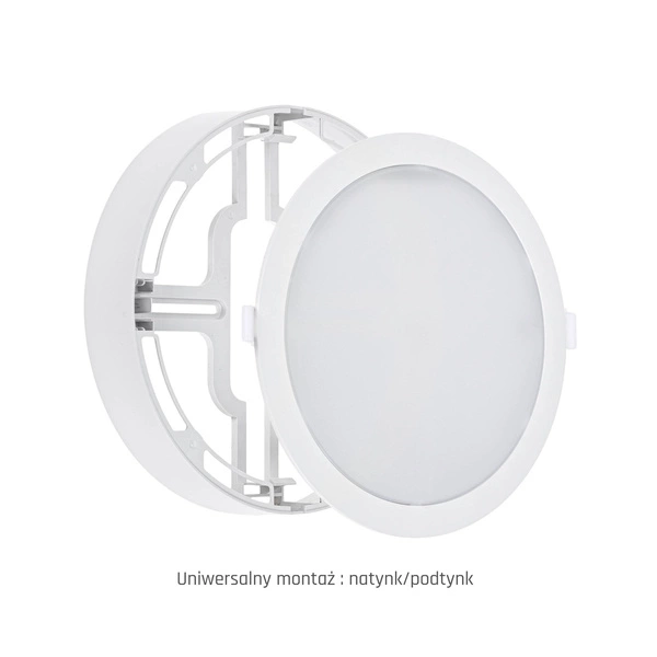 ALGINE ECO 2w1 NATYNK-PODTYNK DOWNLIGHT 18W WW 230V 110st IP20 IK06 223x35mm BIAŁY okrągła