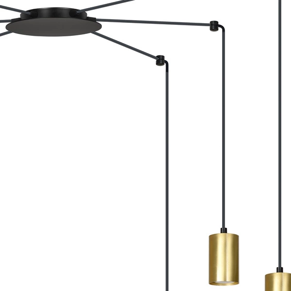 Lampa wisząca Emibig TRAKER 6 BL/GOLD 526/6