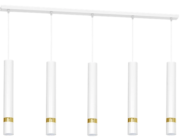 Lampa wisząca JOKER, MLP6122, biały/złoty, 5x8W GU10