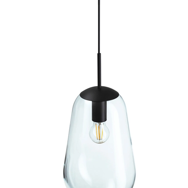 Lampa wisząca PEAR BLACK M wys. klosza 51,5cm E27 | czarny/transparentny 7798