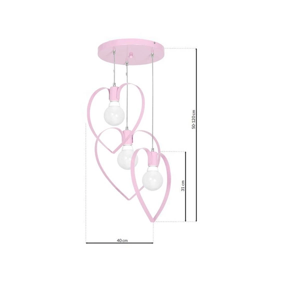 Lampa wisząca AMORE PINK 3xE27 MLP9954