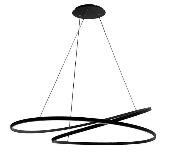 Lampa dekoracyjna wisząca led 122w czarna DL-I09 + Pilot