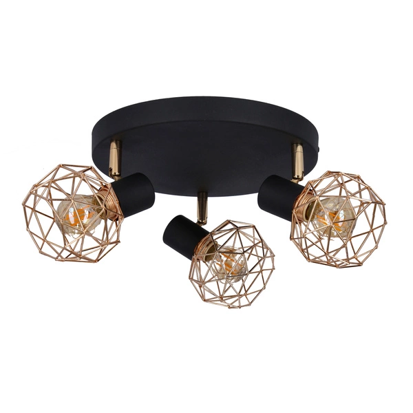 Nowoczesna lampa sufitowa ACROBAT 3xE14 czarny/złoty 98-66466