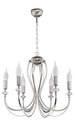 Klasyczny Żyrandol MELODY wys. 88cm 6xE14 11W IP20 | Nikiel