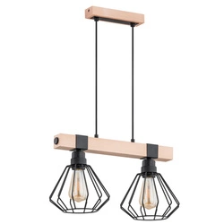 Lampa wisząca ALFA FIBIA DREWNIANA 2xE27 20cm | 62000