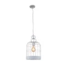 Lampa wisząca Cage 1xE27 maks. 60W chromowany metal/biały metal/przezroczysty kabel PVC 9501102