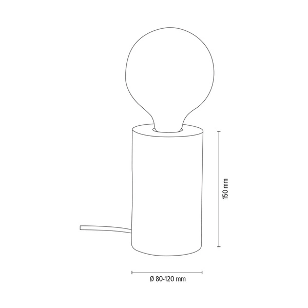 Lampa stołowa Trabo 1xE27 Max.25W Sosna Naturalna/Czarny Kabel PCV 76910150