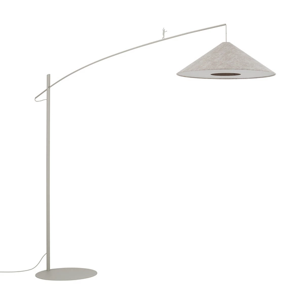 Lampa podłogowa POISE silk gray A E27 wys.240cm dług.260cm przewód 270cm włącznik | 11686