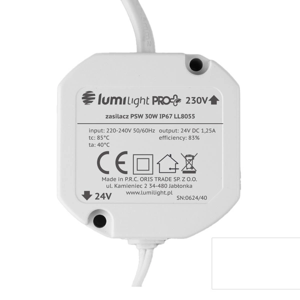 Zasilacz dopuszkowy PSW 30W 12V DC IP67 do puszki 