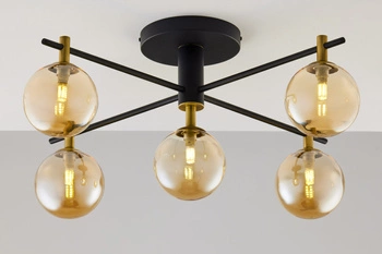 Nowoczesna Lampa sufitowa FIGARO wys. 34cm 5xG9 14W IP20 | Złoty