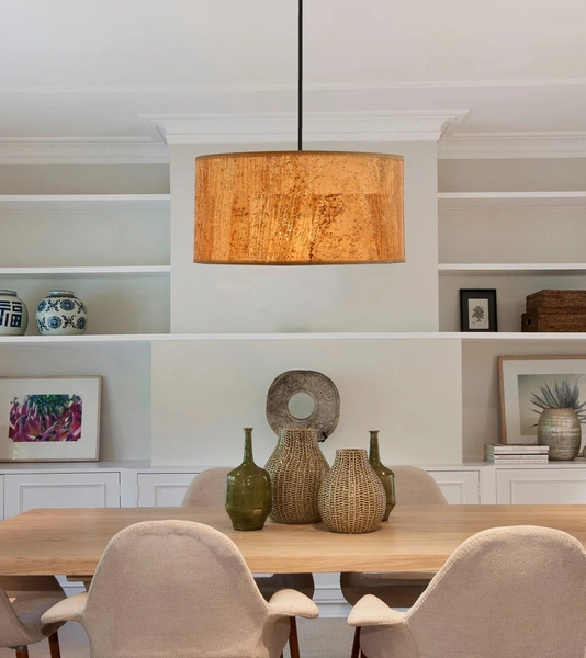 Lampa wisząca ECOLINE, 31-18519, czarny/beżowy, 1x60W E27