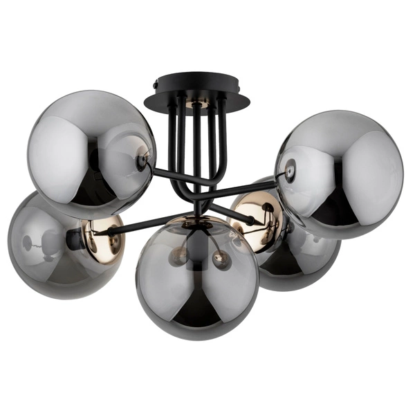 Lampa sufitowa ALFA BOSS CZARNA 5xE14 65cm | 63181