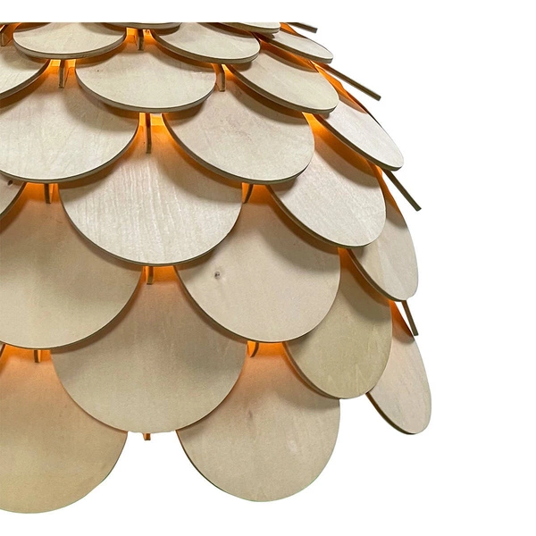 Drewniana lampa BURGO wisząca śr 35cm