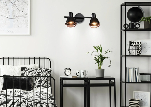 Lampa ścienna/sufitowa NERIA, 92-81780, czarny/miedziany, 2x40W E14