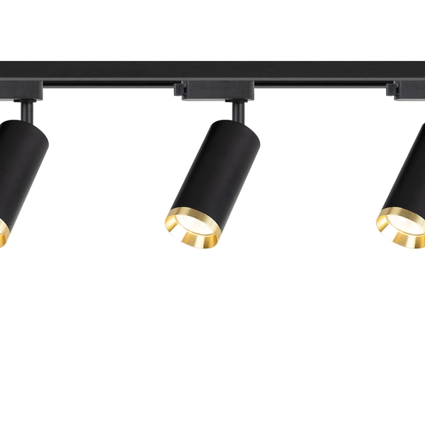 Zestaw Oprawa Mica Track Czarny + Złoty 3xGU10 1m