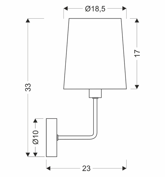 PASTERI LAMPA KINKIET CZARNY MATOWY 1X40 E14 ABAŻUR BEŻOWY