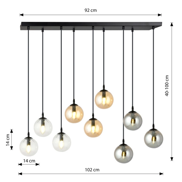 Lampa wisząca Emibig COSMO 9 BL MIX1 714/9M1