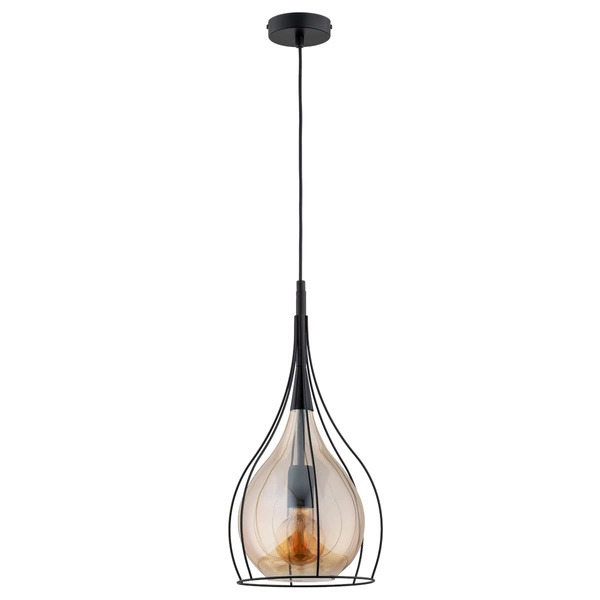 Lampa wisząca ALFA LOTUS DUO CZARNA 1xE27 25cm | 61282