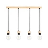 Drewniana lampa wisząca Clarte 4xE27 maks. 60W Dąb olejowany/Czarny metal/Czarny kabel z tkaniny 3274474
