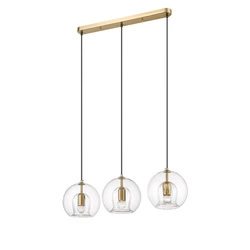Lampa wisząca Arette 3, złoty/transparentny, 3x40W E27