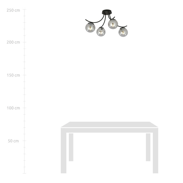 Lampa sufitowa Emibig BOSTON 4 Czarny/GRAFIT 1110/4