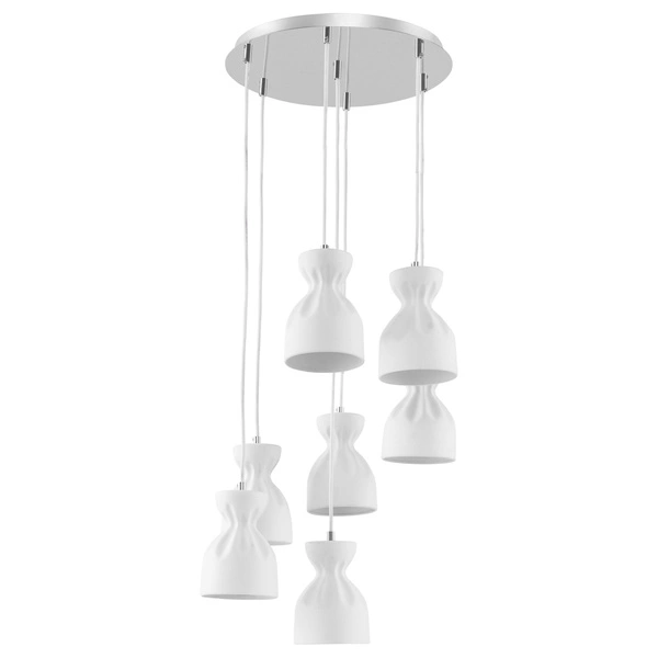 Lampa Wisząca Noelle 7xE14 Max.40W Chromowany Metal/Biała Ceramika 1970702