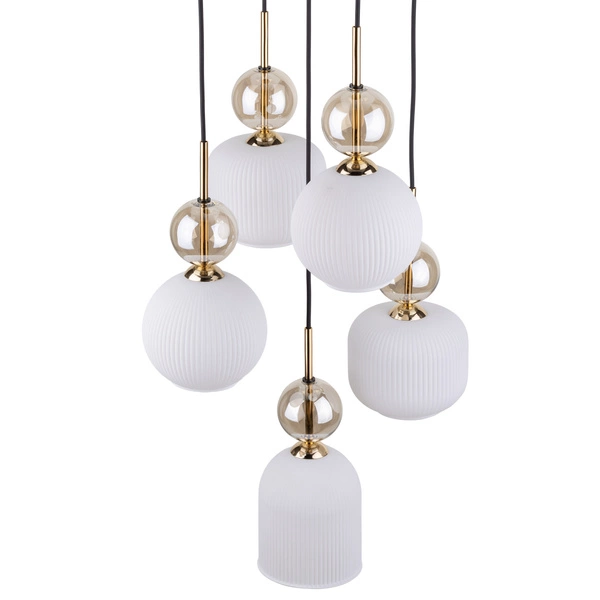 SOPHIA COGNAC WHITE LAMPA WISZACA 5XE14