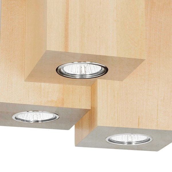Wooddream Kwadratowa Lampa Sufitowa 3xGU10 Max.6W Drewno Brzozowe 2076360