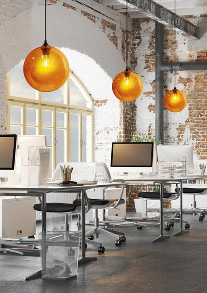 Lampa wisząca EDISON 31-21397 klosz bursztynowy + żarówka 60W E27