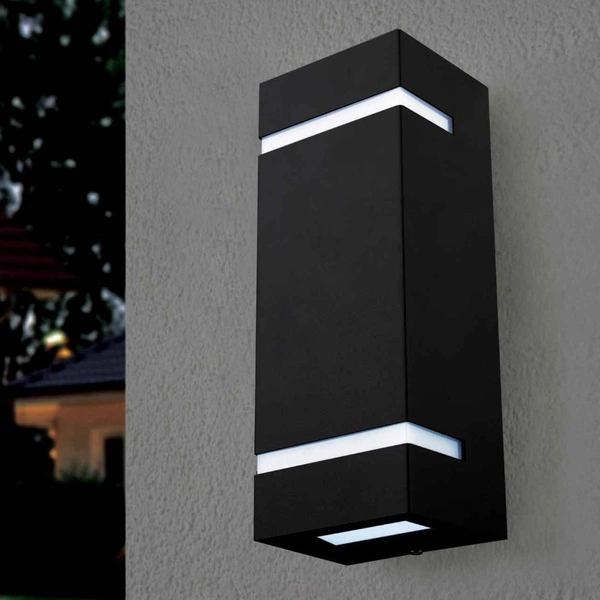 Zewnętrzna lampa elewacyjna BRICK 2x GU10 7W IP44 | szary