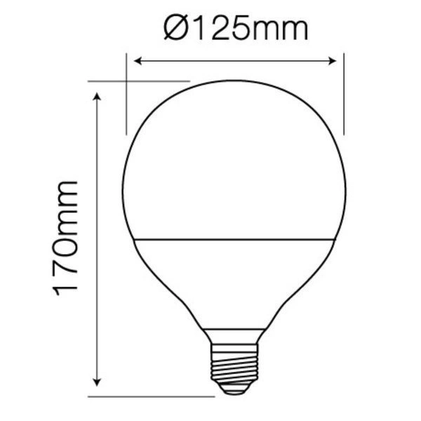 Żarówka LED line E27 170-250V 35W 3500LM 2700K G125 | ciepła