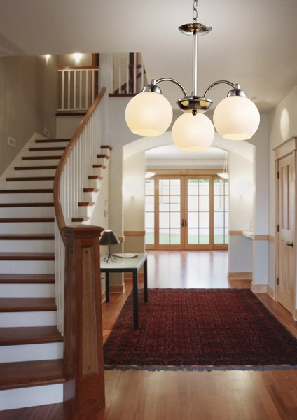 Lampa wisząca TOBAGO 33-25456 satynowa z mlecznymi kloszami 3x60W E27