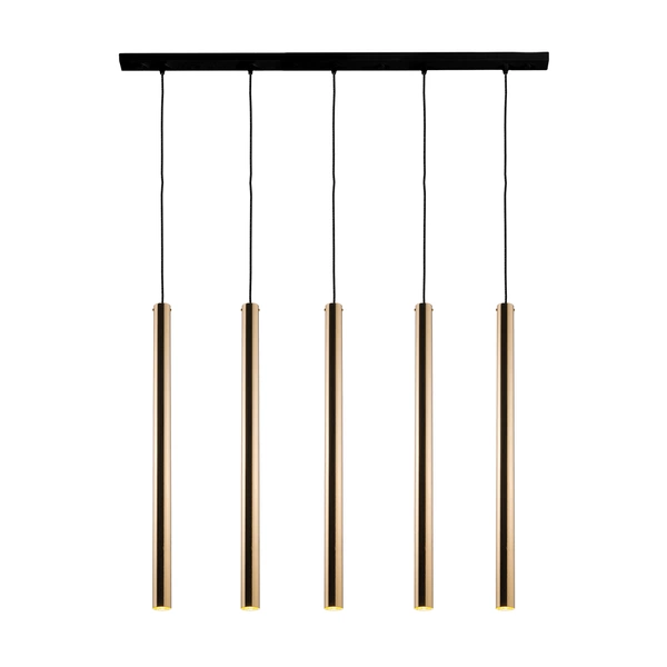 Lampa wisząca Akadi 5 - Mosiądz polerowany-czarna (700 mm) 8887 Antigo