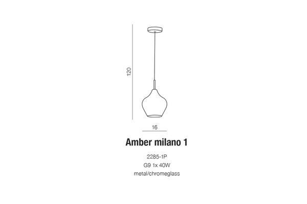Azzardo AMBER MILANO 1 COPPER 3077