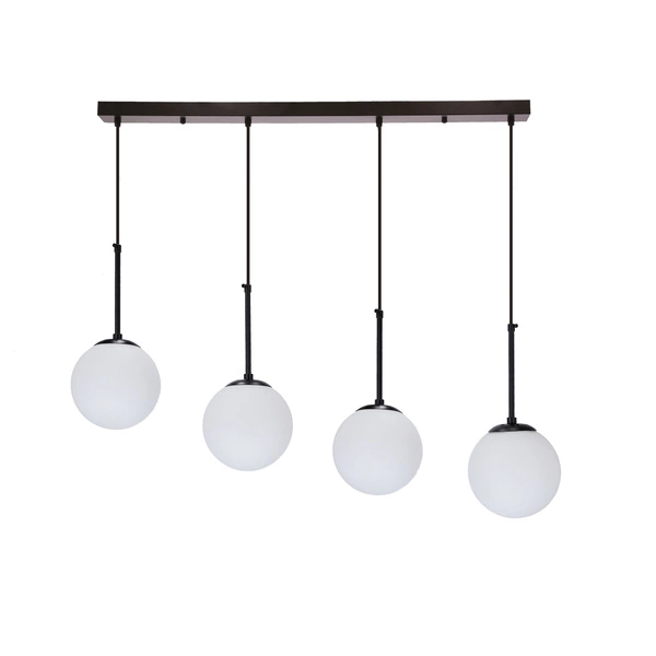 Lampa wisząca POMPEI, 34-09630, czarna z białymi kloszami, 4x40W E27