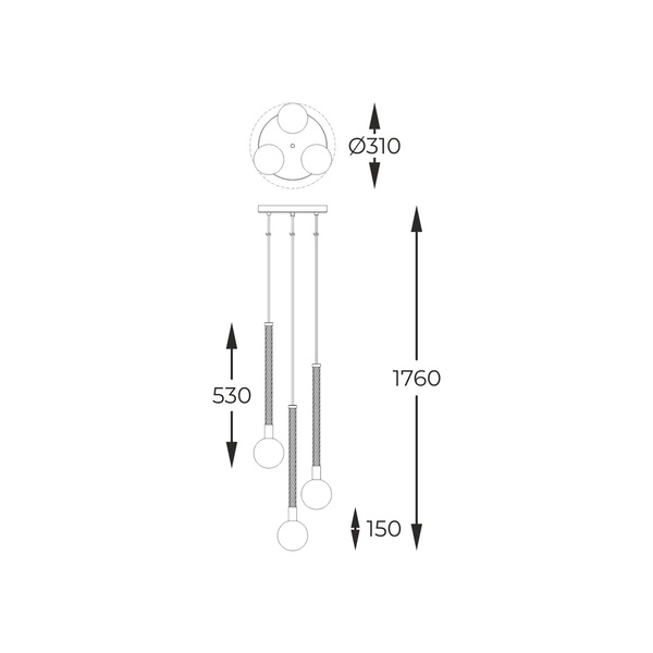 P0583-03B-2GHF MIDA LAMPA WISZĄCA ZŁOTA/GOLD